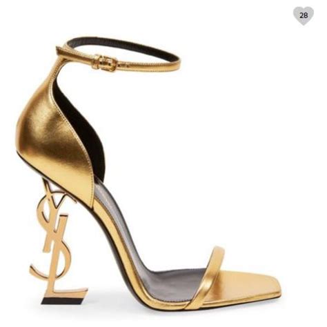 gold ysl heels|More.